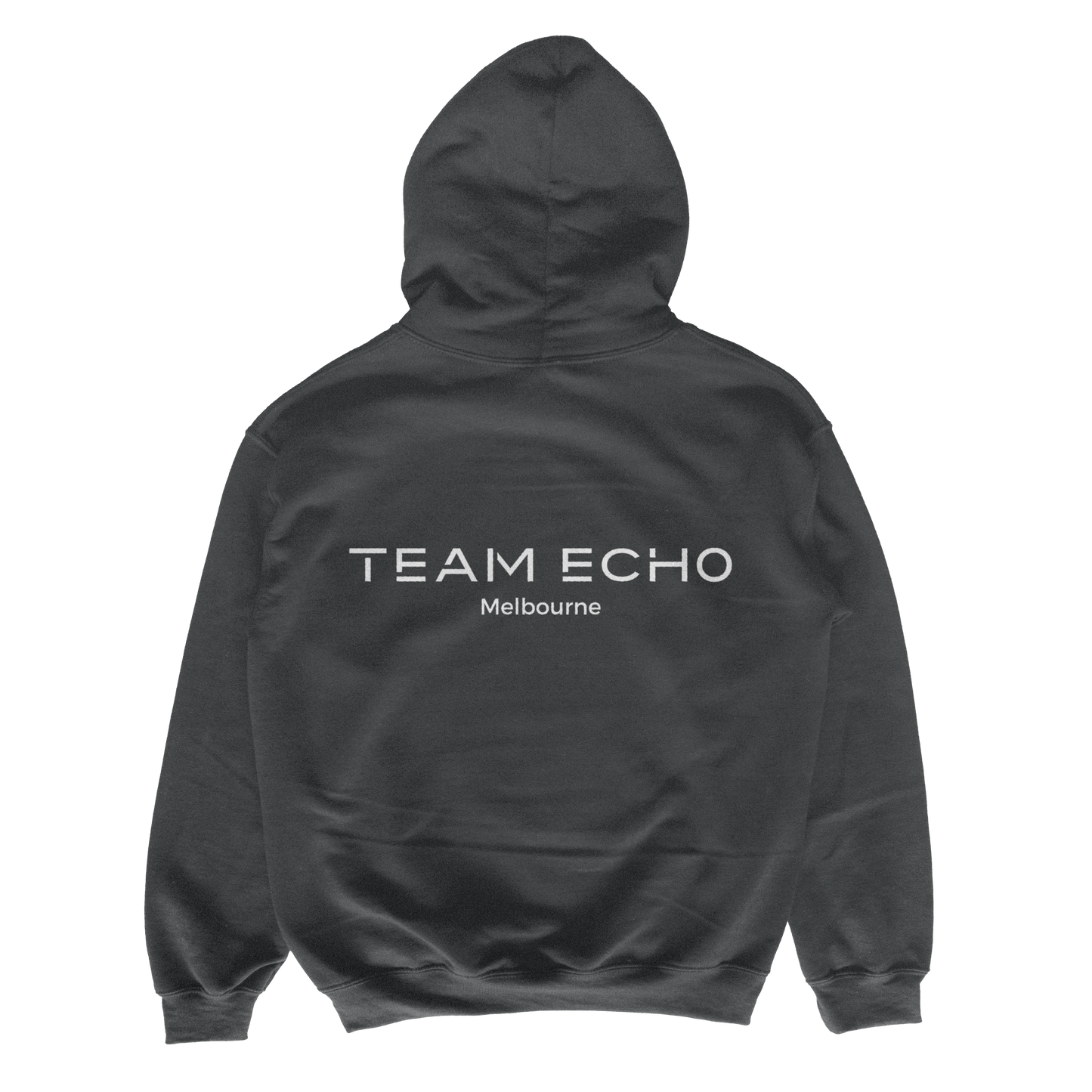 Back of hoodies featuring weather resistant 'Team Echo' rear print